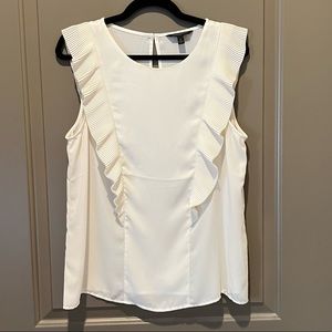 Banana Republic White Tank Top with Ruffle Detail